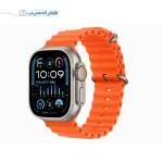 تصویر اپل واچ اولترا 2 با بند اوشن رنگ نارنجی